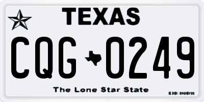 TX license plate CQG0249