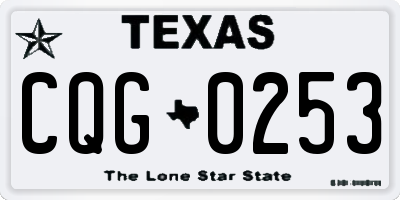 TX license plate CQG0253