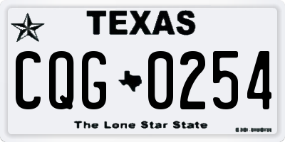 TX license plate CQG0254