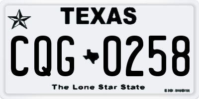 TX license plate CQG0258