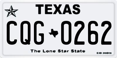 TX license plate CQG0262