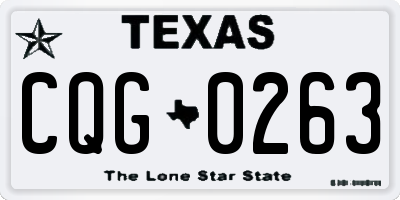 TX license plate CQG0263