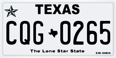 TX license plate CQG0265