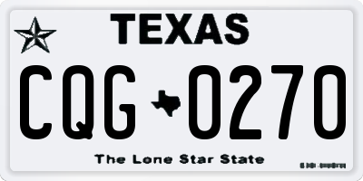 TX license plate CQG0270