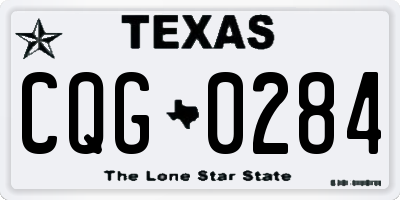 TX license plate CQG0284
