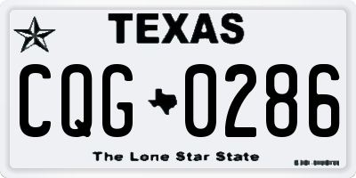 TX license plate CQG0286