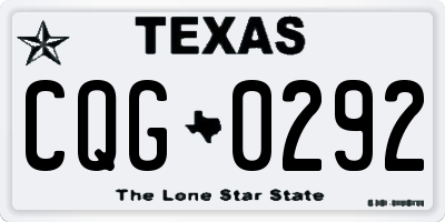 TX license plate CQG0292