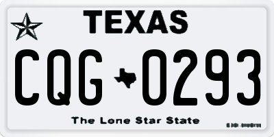 TX license plate CQG0293