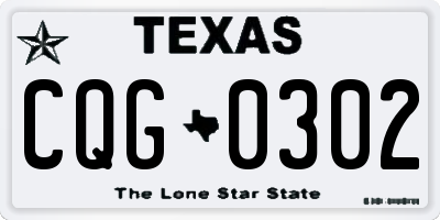 TX license plate CQG0302