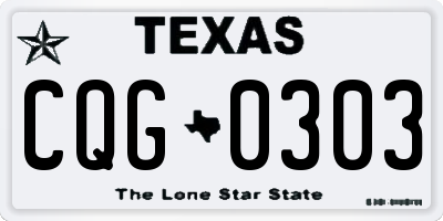 TX license plate CQG0303