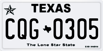 TX license plate CQG0305