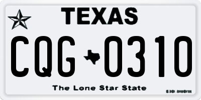 TX license plate CQG0310