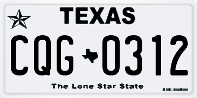 TX license plate CQG0312