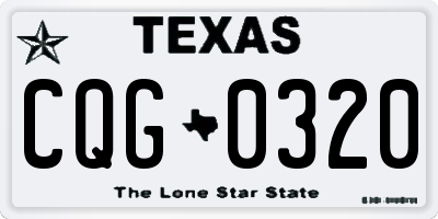 TX license plate CQG0320