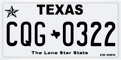 TX license plate CQG0322