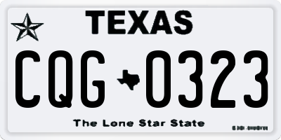 TX license plate CQG0323