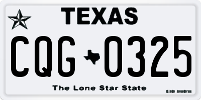 TX license plate CQG0325