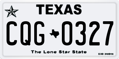 TX license plate CQG0327