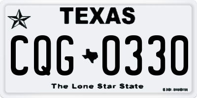 TX license plate CQG0330
