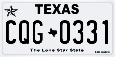 TX license plate CQG0331