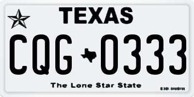 TX license plate CQG0333