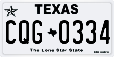 TX license plate CQG0334