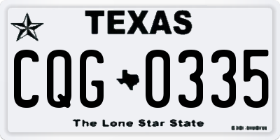 TX license plate CQG0335