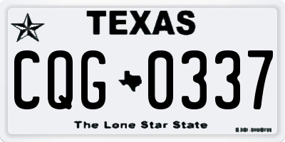 TX license plate CQG0337