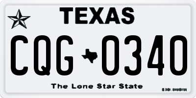 TX license plate CQG0340