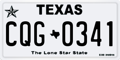 TX license plate CQG0341