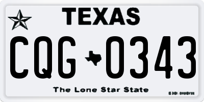 TX license plate CQG0343