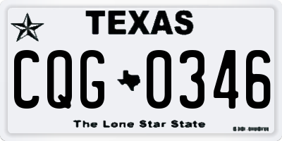 TX license plate CQG0346