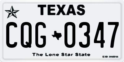 TX license plate CQG0347