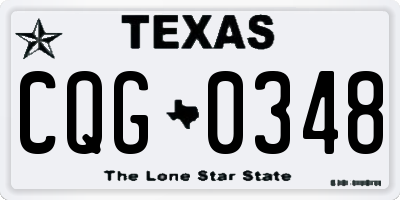 TX license plate CQG0348