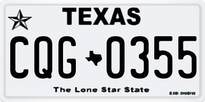 TX license plate CQG0355