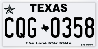 TX license plate CQG0358