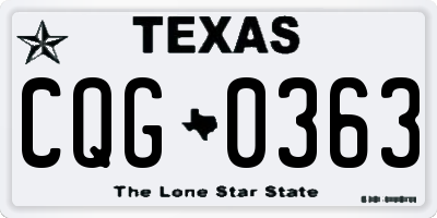 TX license plate CQG0363