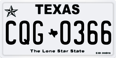 TX license plate CQG0366