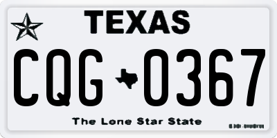 TX license plate CQG0367