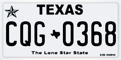 TX license plate CQG0368