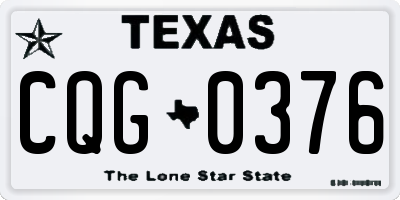 TX license plate CQG0376