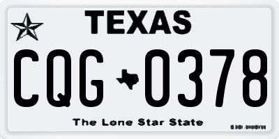 TX license plate CQG0378