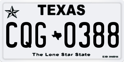 TX license plate CQG0388