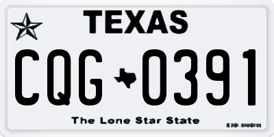TX license plate CQG0391