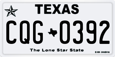 TX license plate CQG0392