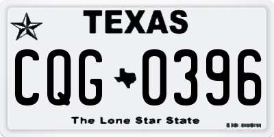 TX license plate CQG0396
