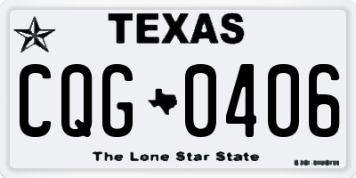 TX license plate CQG0406
