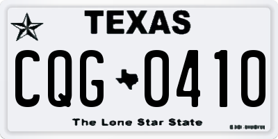 TX license plate CQG0410
