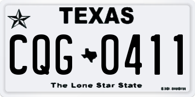 TX license plate CQG0411