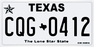 TX license plate CQG0412